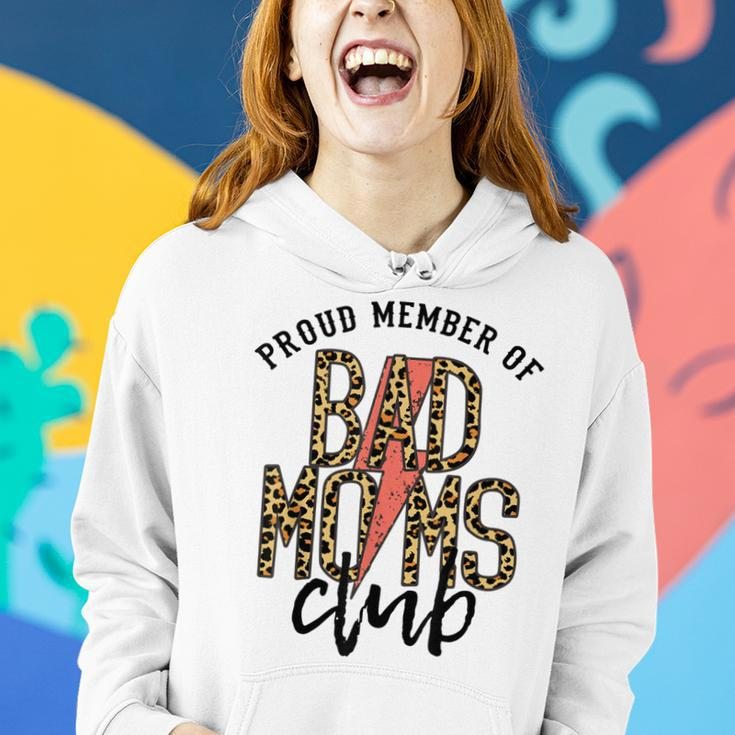Leopard Proud Member Of Bad Moms Club Lightning Bolt Western Women Hoodie Gifts for Her