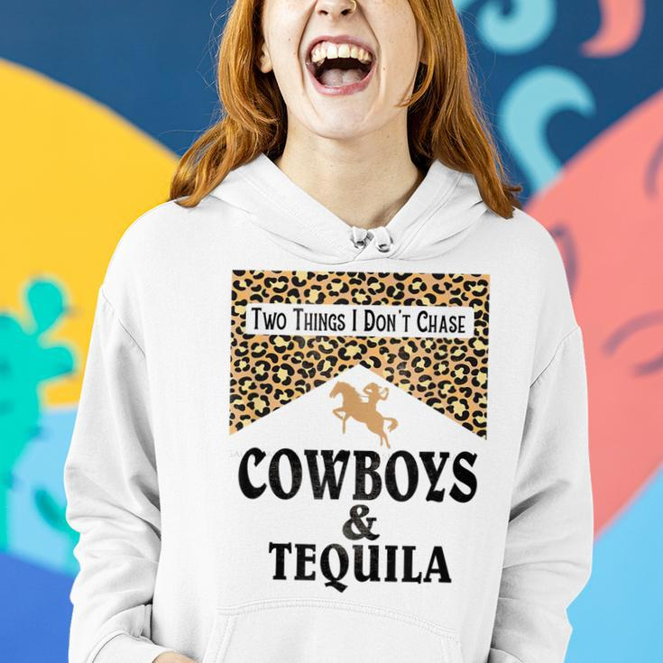 Leopard Two Things We Dont Chase Cowboys And Tequila Rodeo Women Hoodie Gifts for Her