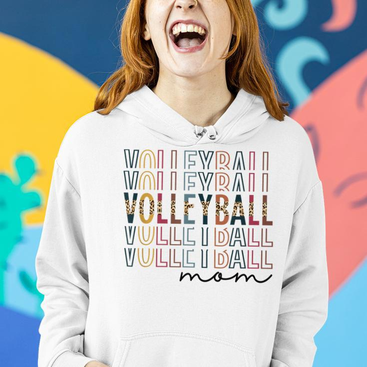 Leopard Volleyball Mom Volleyball Lover Volleyball Game Day Women Hoodie Gifts for Her