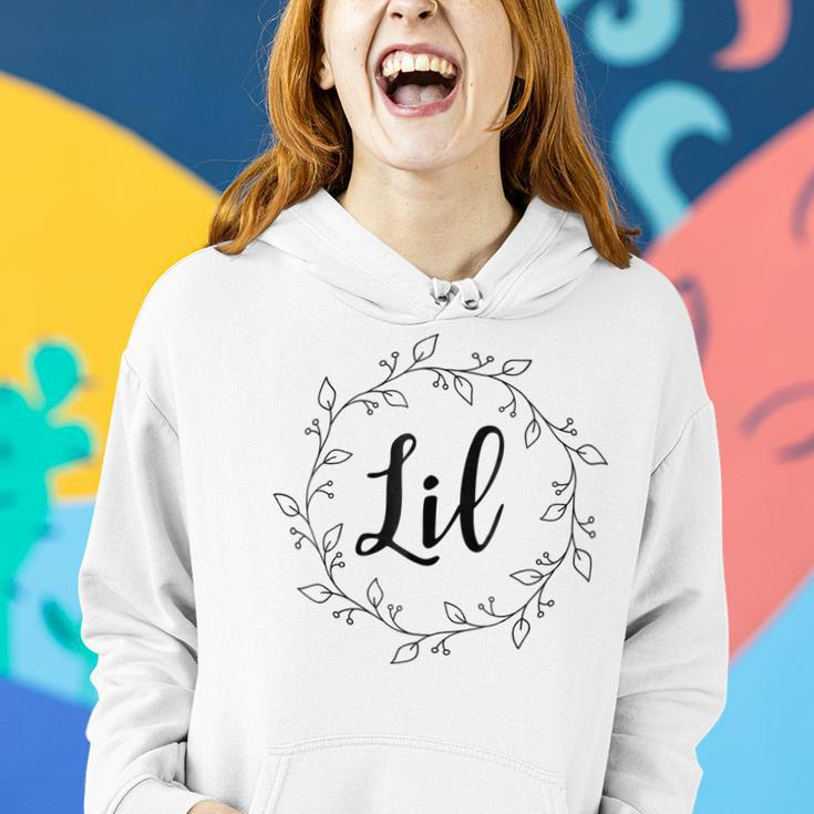 Lil Little Sister Sorority Matching Wreath Black Women Hoodie Gifts for Her