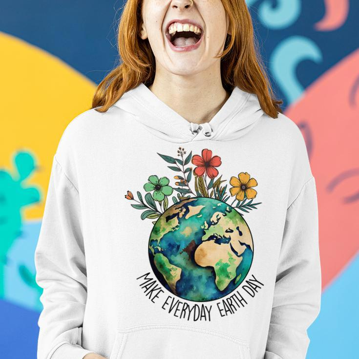 Make Everyday Earth Day Retro Planet Flower Earth Day Women Hoodie Gifts for Her