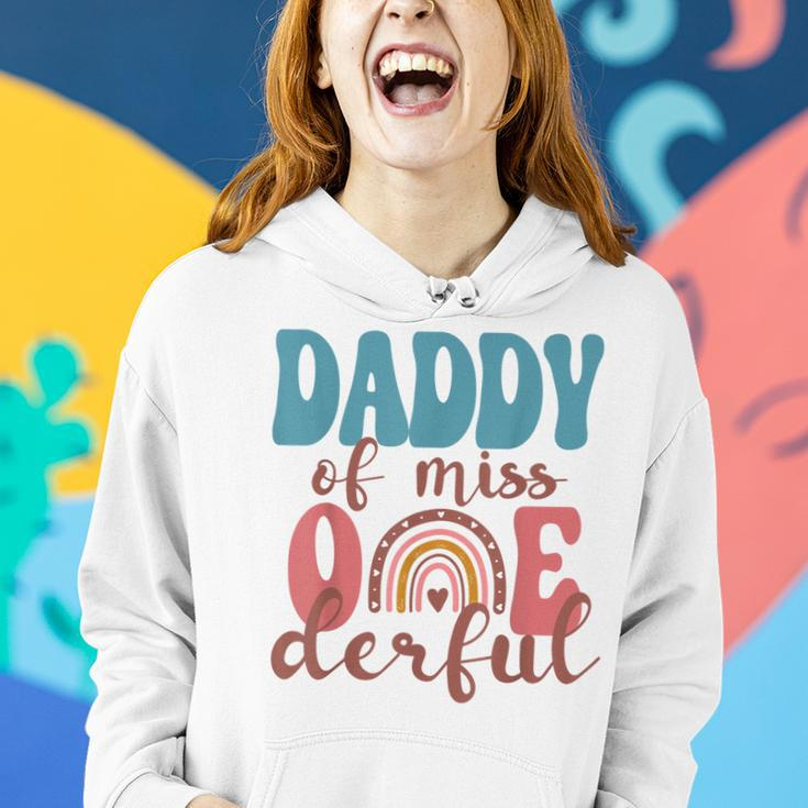 Mens Daddy Of Little Miss Onederful 1St Bday Boho Rainbow Women Hoodie Gifts for Her