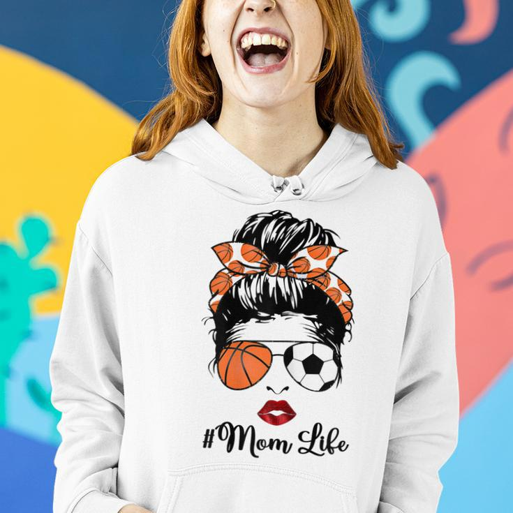 Mom Life Basketball Soccer Mom Bandana Mothers Day Messy Bun Gift For Womens Women Hoodie Gifts for Her