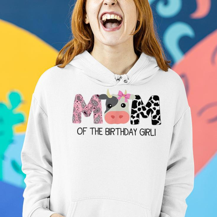Mom Of The Birthday For Girl Cow Farm Birthday Cow Mommy 1St Women Hoodie Gifts for Her