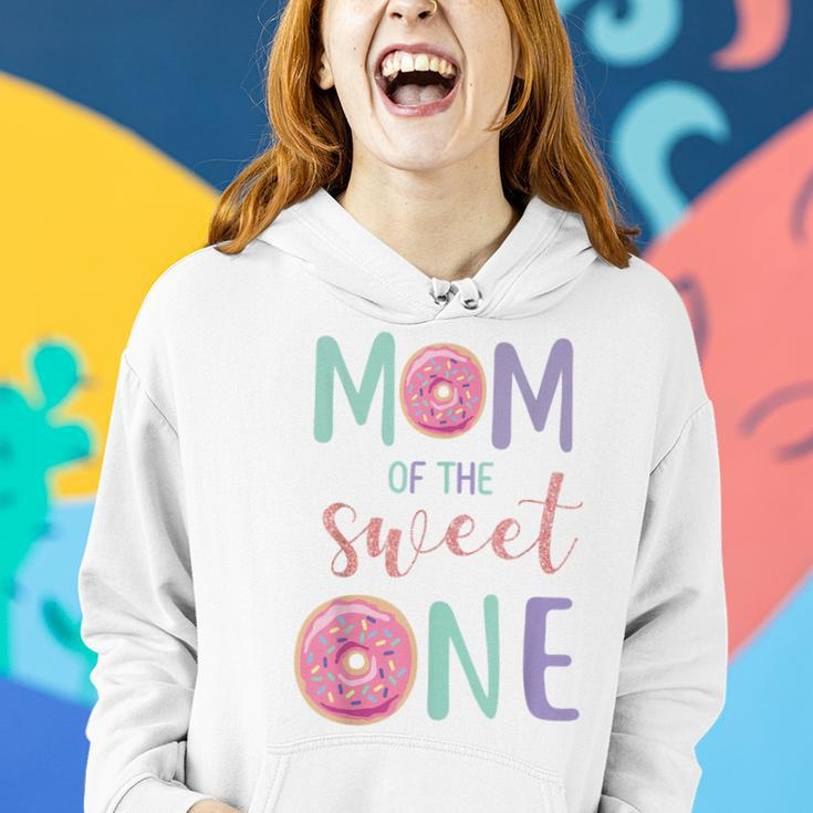 Mom Of The Sweet One Donut Themed First Birthday Party Women Hoodie Gifts for Her