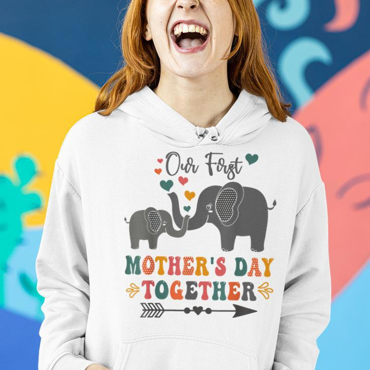 Mothers DayOur First Mothers Day Together Elephant Design Women Hoodie Gifts for Her