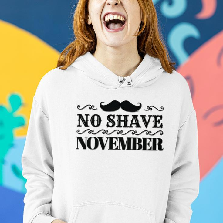 No Shave November Mustache Funny Women Hoodie Gifts for Her