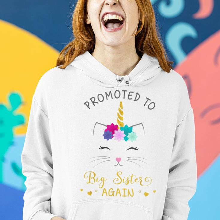 Promoted To Big Sister Again Cat Caticorn Women Hoodie Gifts for Her