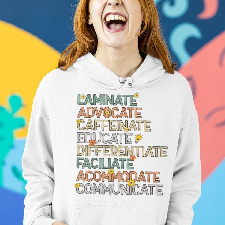 Sped Special Education Teacher Laminate Advocate Caffeinate Women Hoodie Gifts for Her