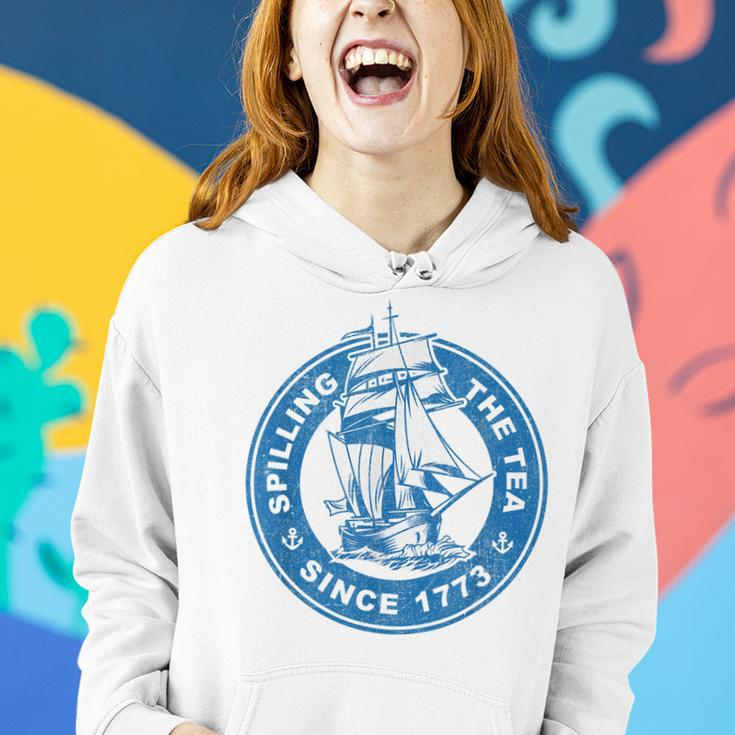 Spilling The Tea Since 1773 Funny Us History Teacher Boston Women Hoodie Gifts for Her