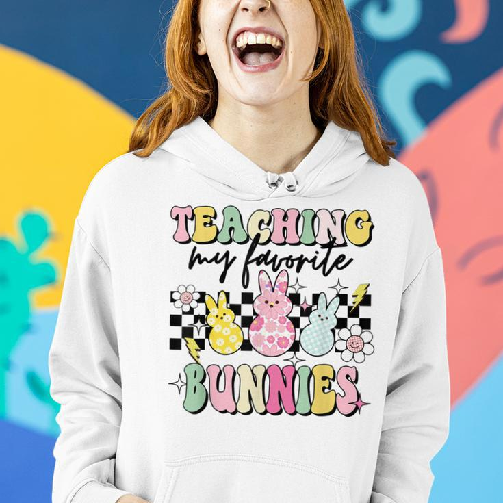 Teaching My Favorite Bunnies Cute Teacher Funny Easter Day Women Hoodie Gifts for Her