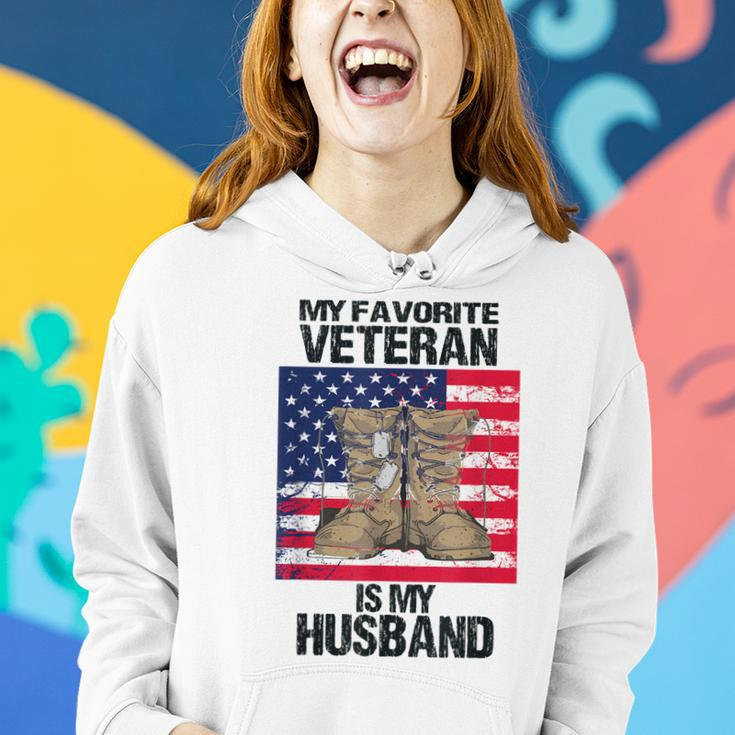 Veteran Husband Veterans Day Spouse Wife Army Of A Veteran Women Hoodie Gifts for Her