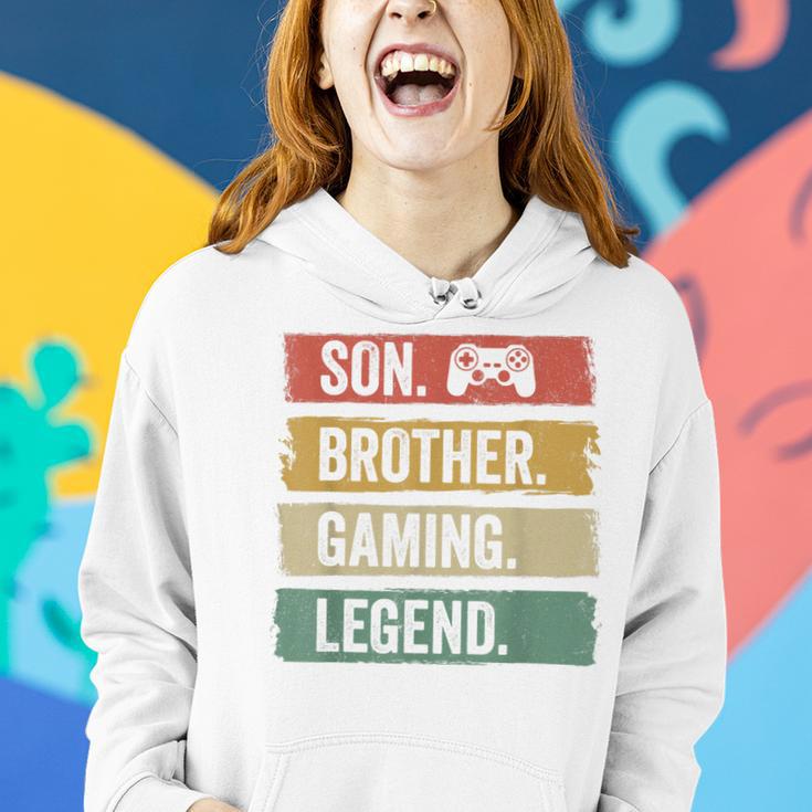 Vintage Sohn Bruder Gaming Legende Retro Video Gamer Boy Frauen Hoodie Geschenke für Sie