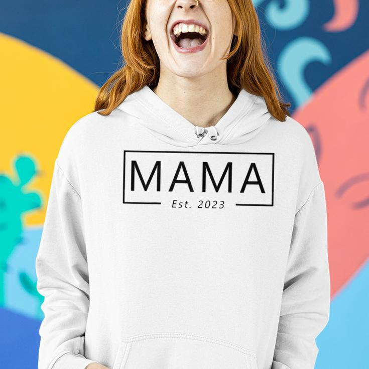 Womens Mama Est 2023 Promoted To Mommy Mothers Day 2023 Women Hoodie Gifts for Her