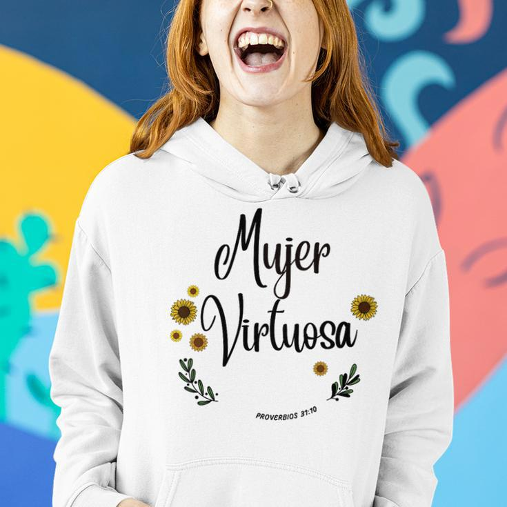 Womens Mujer Virtuosa Proverbios 3110 Spanish Christian Bible Women Hoodie Gifts for Her
