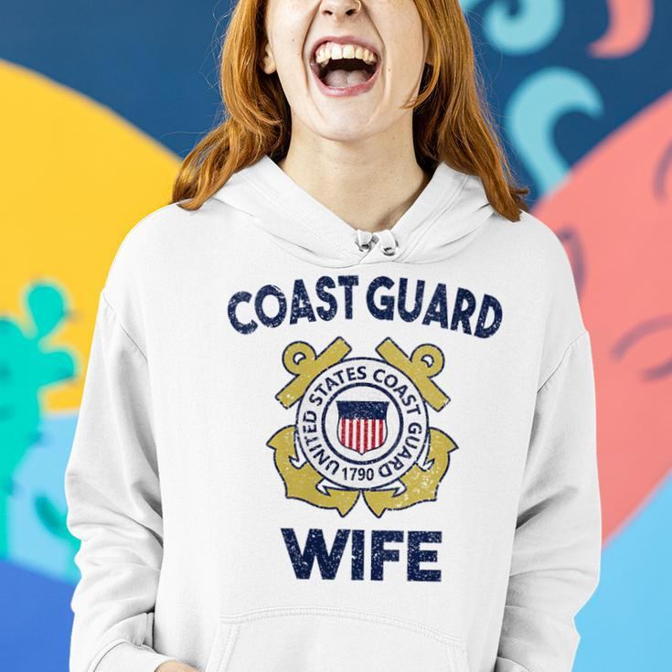 Womens Proud Us Coast Guard Wife Military Pride Women Hoodie Gifts for Her