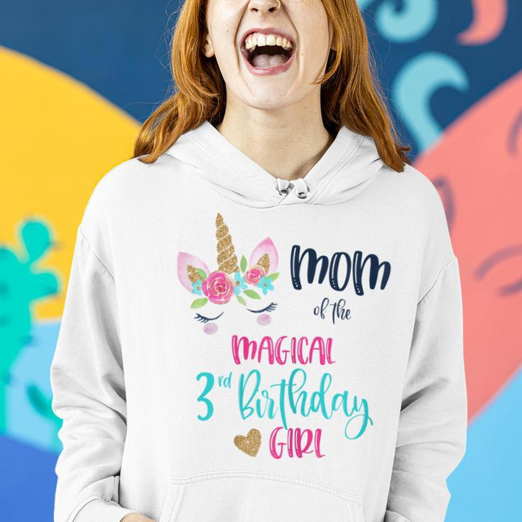 Womens Unicorn Mom Of The 3Rd Birthday Girl Shirt Matching Daughter Women Hoodie Gifts for Her