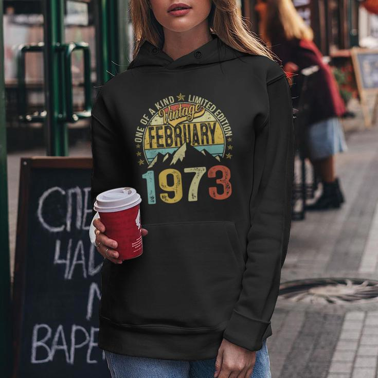 50Th Birthday Mens Vintage February 1973 Gifts 50 Years Old Women Hoodie Funny Gifts