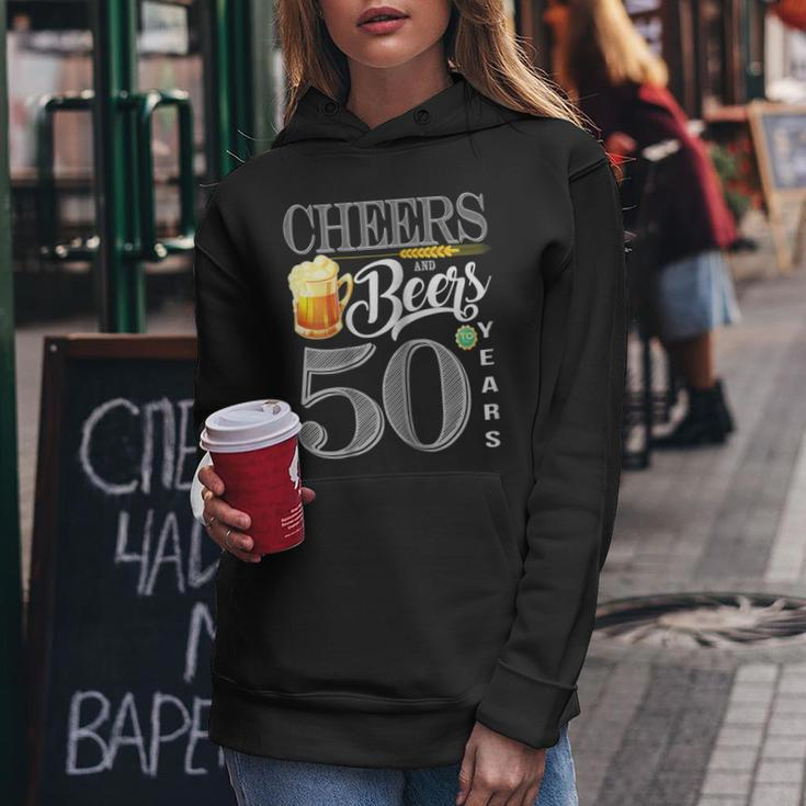 50Th Birthday Shirt Cheers And Beers To 50 Years Women Hoodie Unique Gifts