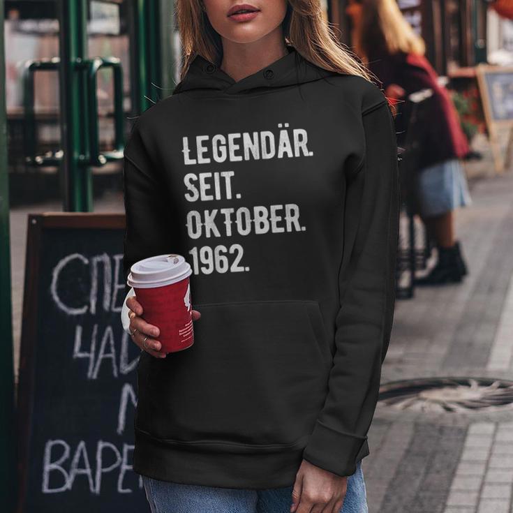 61 Geburtstag Geschenk 61 Jahre Legendär Seit Oktober 1962 Frauen Hoodie Lustige Geschenke