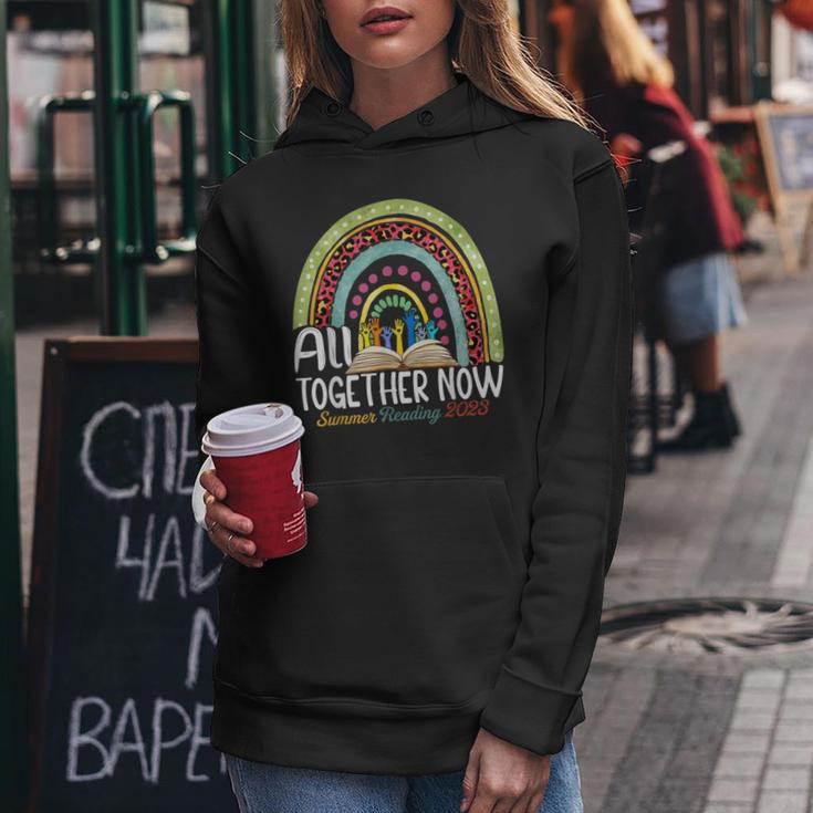 All Together Now Summer Reading 2023 Rainbow Hand Book Lover Women Hoodie Unique Gifts