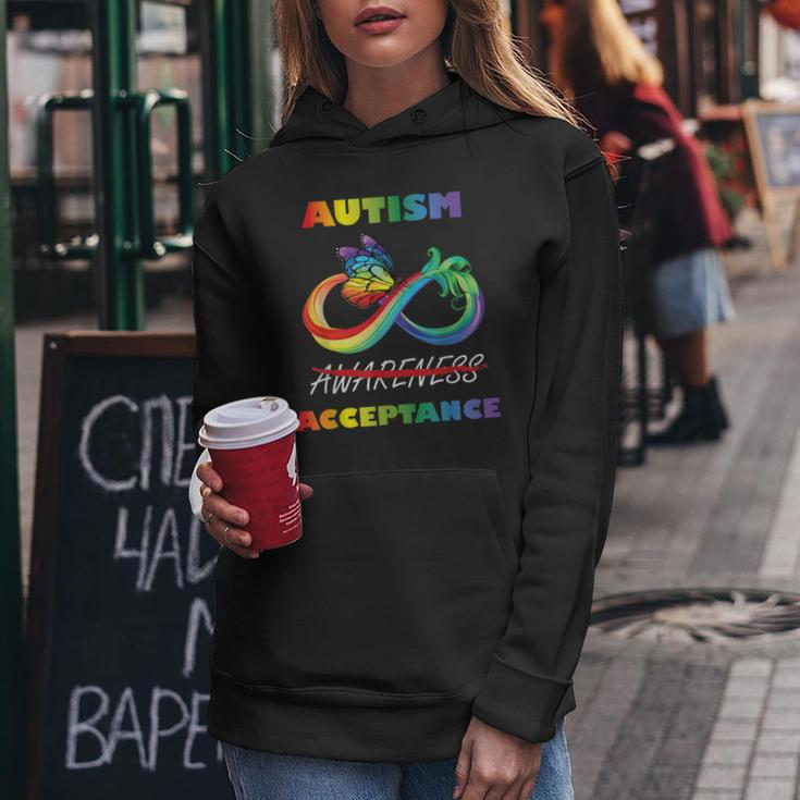 Autism - Red Instead Infinity - Acceptance Butterfly Women Hoodie Unique Gifts