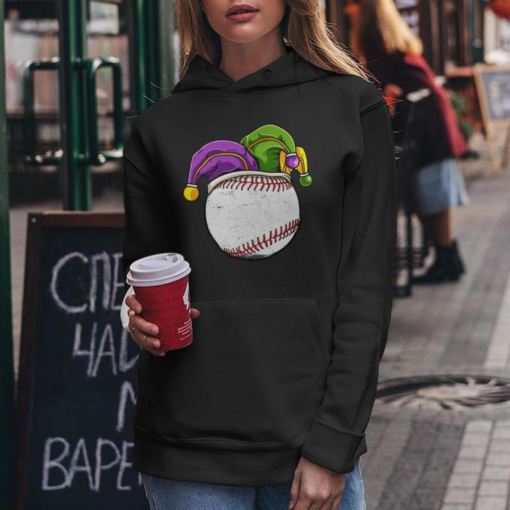 Baseball Sports Lover Mardi Gras Carnival Party Jester Women Hoodie Funny Gifts
