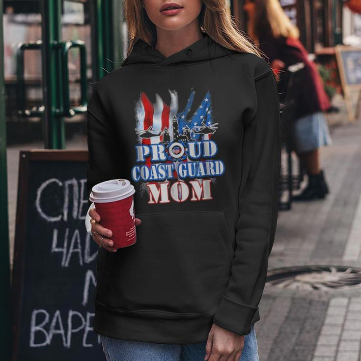 Coast Guard Mom Usa Flag Military Mothers Day Women Hoodie Funny Gifts