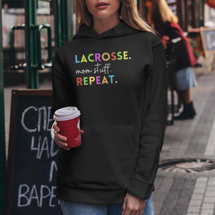 Cute Lacrosse Mom Stuff Repeat Design For Lax Life Mother Women Hoodie Unique Gifts