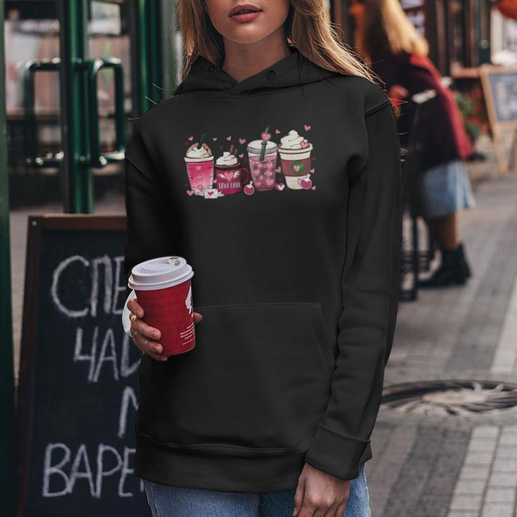 Cute Valentines Day Valentine Coffee Lover Women Girl Women Hoodie Funny Gifts