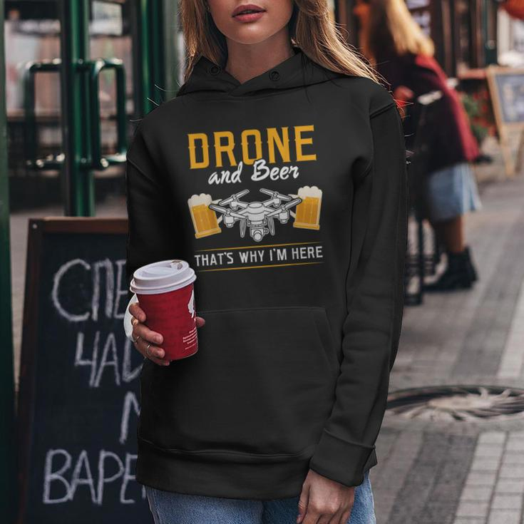 Drone Und Bier Das Ist Warum Ich Hier Bin Drone V2 Frauen Hoodie Lustige Geschenke