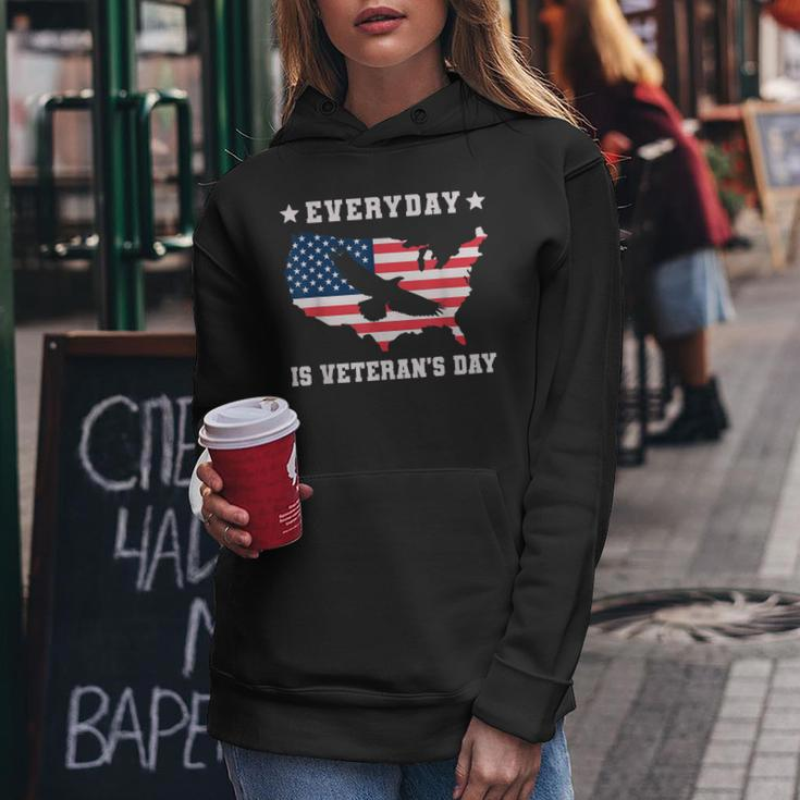 Everyday Is Veterans Day Proud American Flag Women Hoodie Graphic Print Hooded Sweatshirt Personalized Gifts