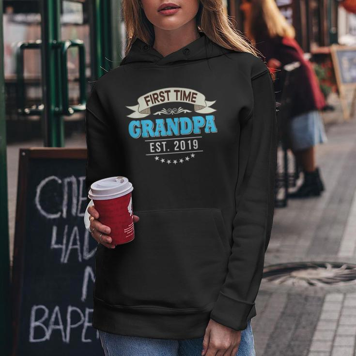 First Time Grandpa Est 2019 New Dad Mom Father Women Hoodie Unique Gifts