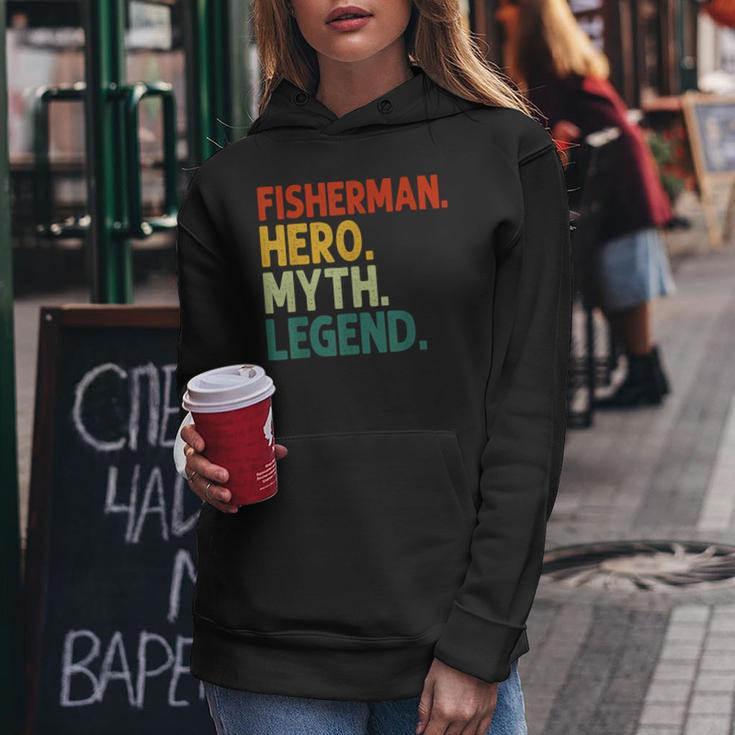 Fisherman Hero Myth Legend Vintage Angeln Frauen Hoodie Lustige Geschenke