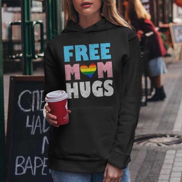 Free Mom Hugs Rainbow Pride Lgbt Month Transgender Women Hoodie Funny Gifts