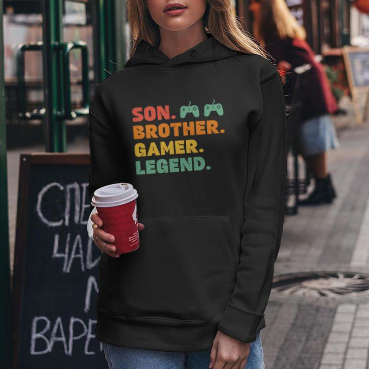 Funny Gamer Son Big Brother Gaming Legend Gift Boys Teens Women Hoodie Unique Gifts