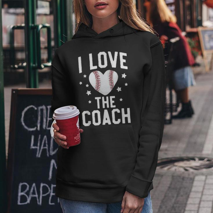 Funny Mom Baseball I Love The Coach Wife Mother Women Hoodie Funny Gifts