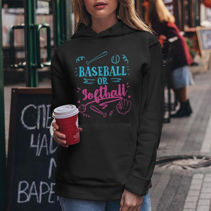 Gender Reveal Party Mom Dad Gift Baseball Softball Gift Women Hoodie Funny Gifts