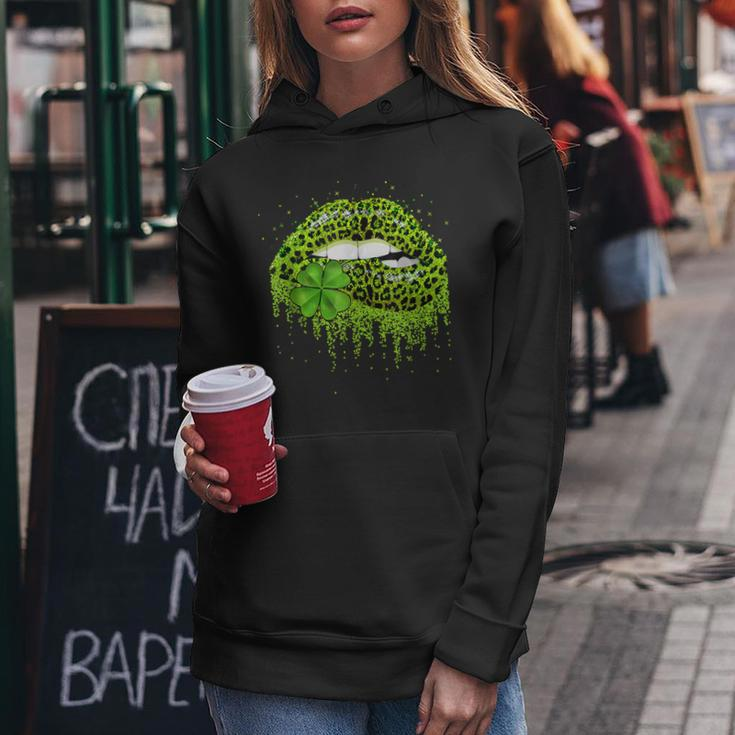Green Lips Sexy Irish Leopard Shamrock St Patricks Day V2 Women Hoodie Funny Gifts