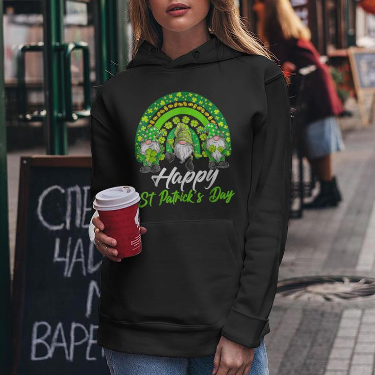 Happy St Patricks Day 2023 Shamrock Rainbow Gnomes Lucky Women Hoodie Funny Gifts