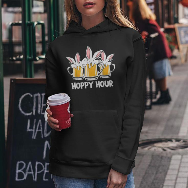 Hoppy Hour Funny Easter Beer Pints Bunny Ears Drinking Gift Women Hoodie Unique Gifts