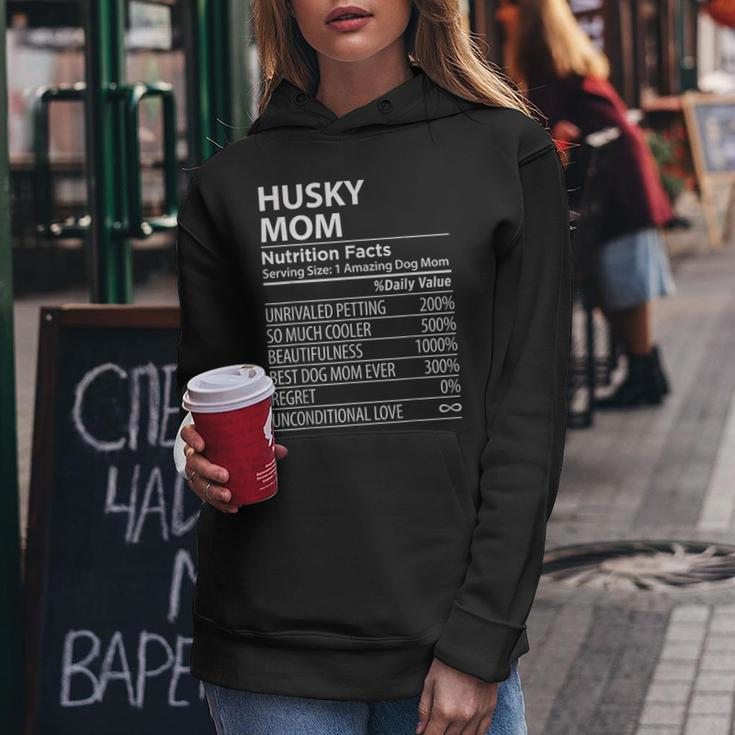 Husky Mom Nutrition Facts Funny Husky Dog Owner Women Hoodie Unique Gifts