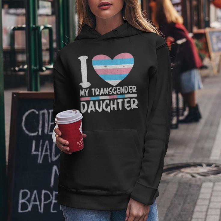 I Love My Transgender Daughter Gift Lgbt Flag Trans Mom Dad Women Hoodie Funny Gifts