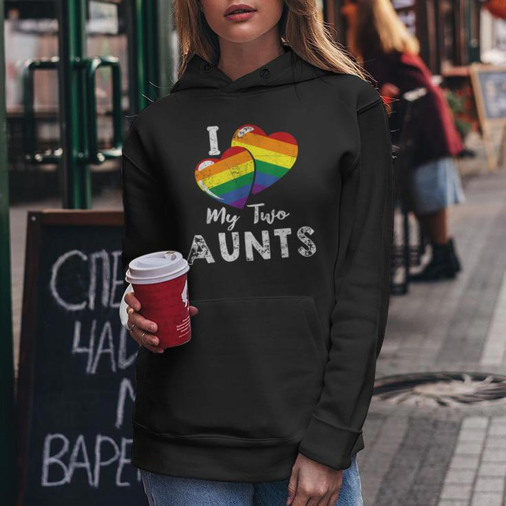 I Love My Two Aunts Lgbt Gay Lesbian Pride Women Hoodie Unique Gifts
