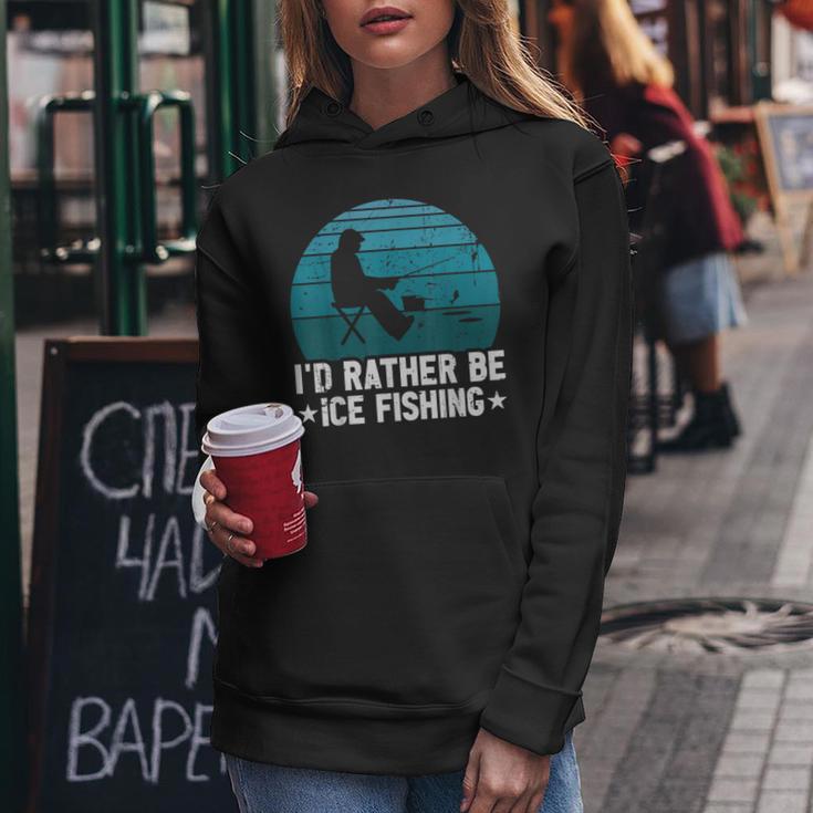 Id Rather Be Ice Fishing Lustige Winterangeln Herren Damen Frauen Hoodie Lustige Geschenke