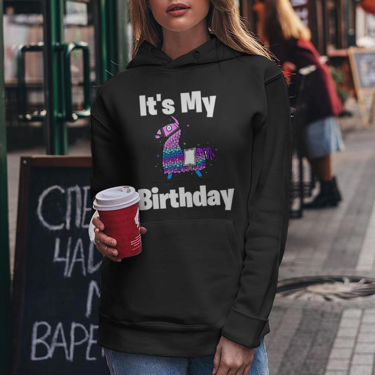 Its My Birthday Loot Llama Victory Gaming Gamer Bday Shirt Women Hoodie Unique Gifts