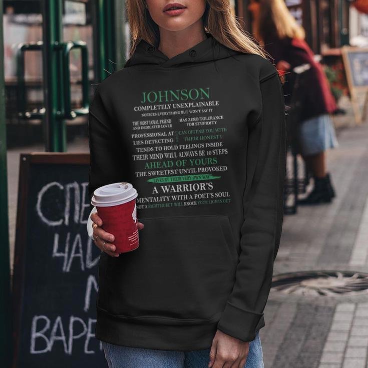 Johnson Name Gift Johnson Completely Unexplainable Women Hoodie Funny Gifts