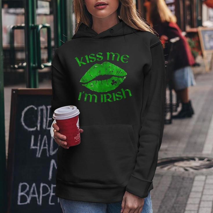 Kiss Me Im Irish Lips Sexy St Patricks Day Women Hoodie Funny Gifts
