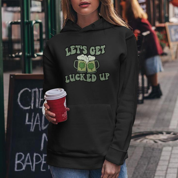 Lets Get Lucked Up Lucky Clovers St Patricks Day Beer Drink Women Hoodie Unique Gifts