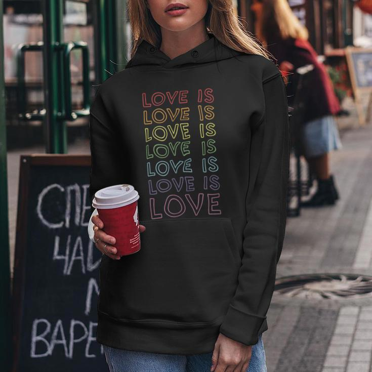 Love Is Love Rainbow Lgbt Pride Typographic Women Hoodie Unique Gifts